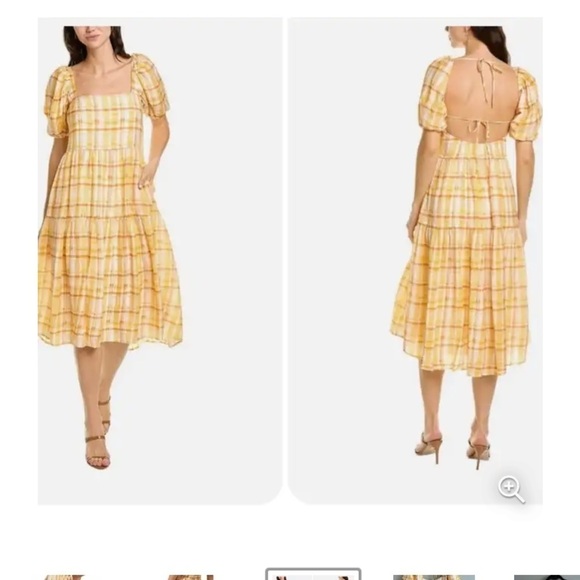 NWOT ASTR the Label Orange Plaid Dress - Picture 3 of 7